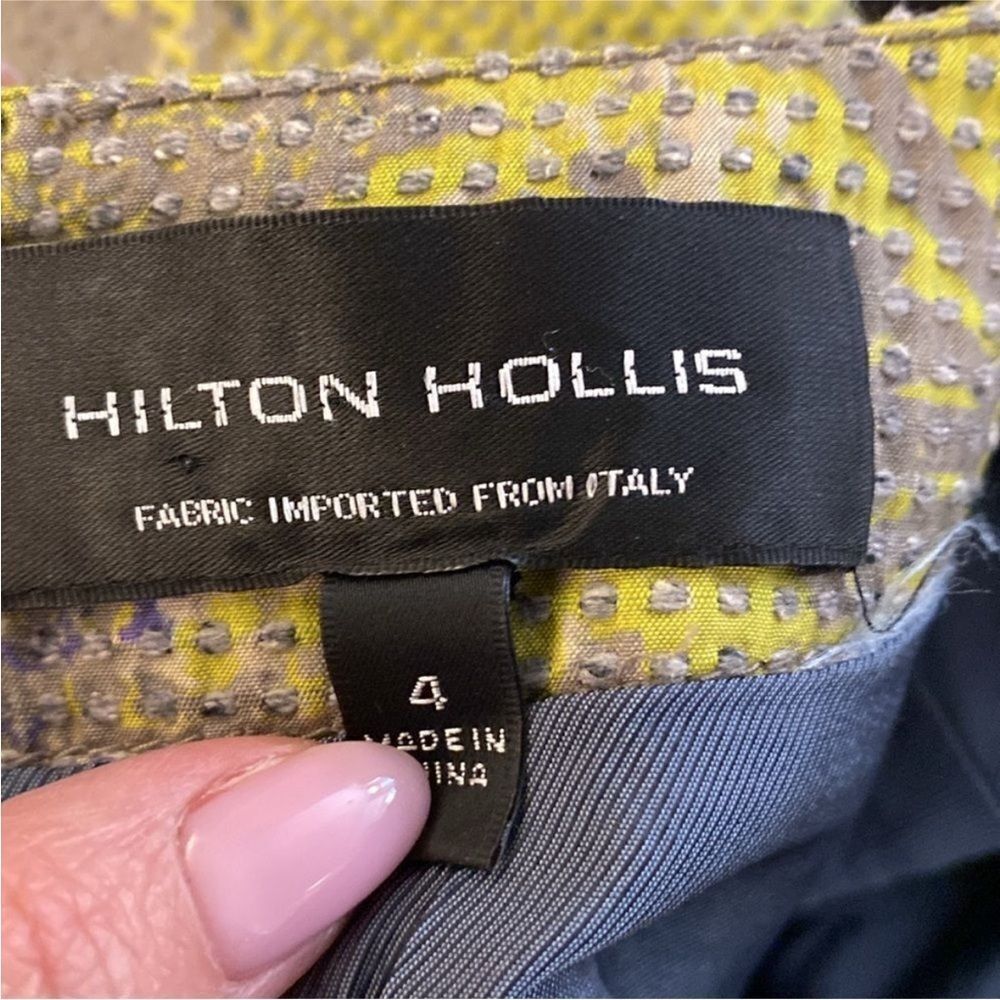 Hilton Hollis Elegant Gray and Yellow Floral Dress, US4 - Picture 10 of 10